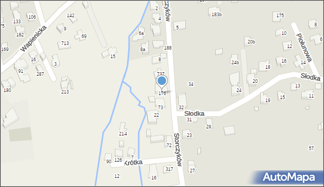 Jaworze, Storczyków, 176, mapa Jaworze