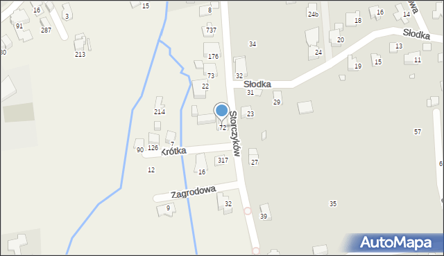 Jaworze, Storczyków, 72, mapa Jaworze