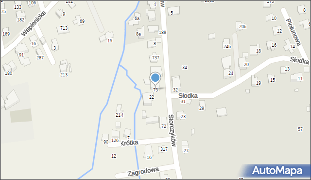 Jaworze, Storczyków, 73, mapa Jaworze