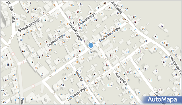 Jaworzno, Stojałowskiego Stanisława, ks., 14, mapa Jaworzno