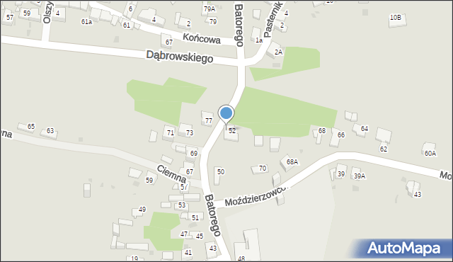 Jaworzno, Stefana Batorego, 52a, mapa Jaworzno