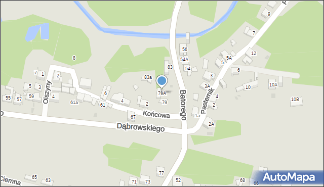 Jaworzno, Stefana Batorego, 79A, mapa Jaworzno