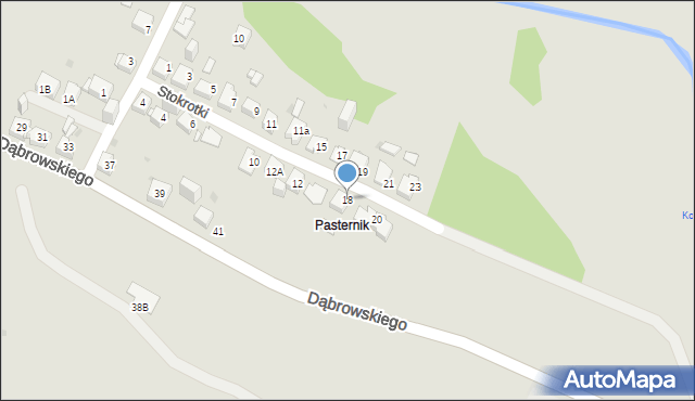 Jaworzno, Stokrotki, 18, mapa Jaworzno