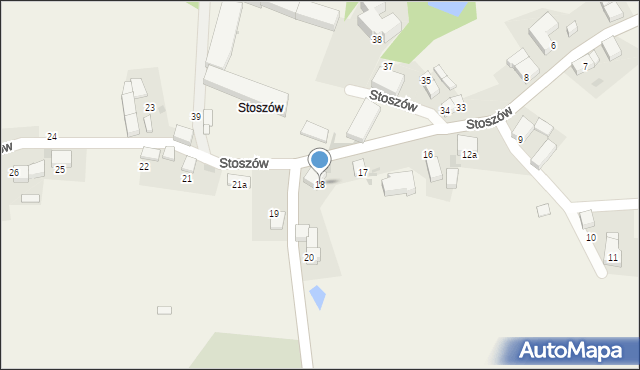 Jaźwina, Stoszów, 18, mapa Jaźwina