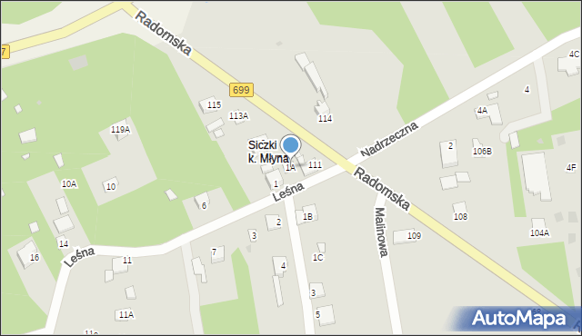 Jedlnia-Letnisko, Staroradomska, 1A, mapa Jedlnia-Letnisko