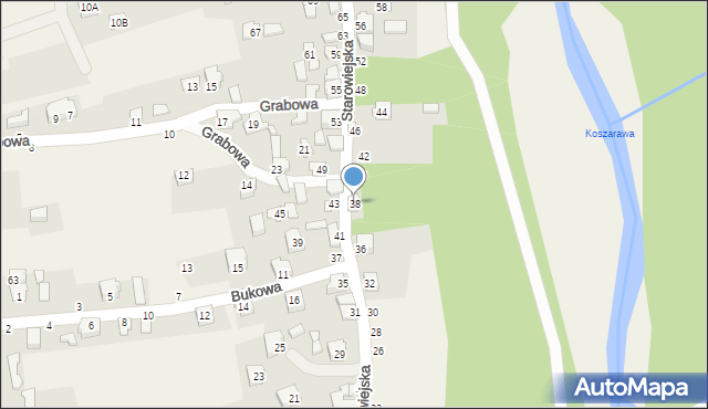 Jeleśnia, Starowiejska, 38, mapa Jeleśnia