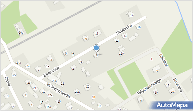 Jesionka, Strażacka, 8, mapa Jesionka