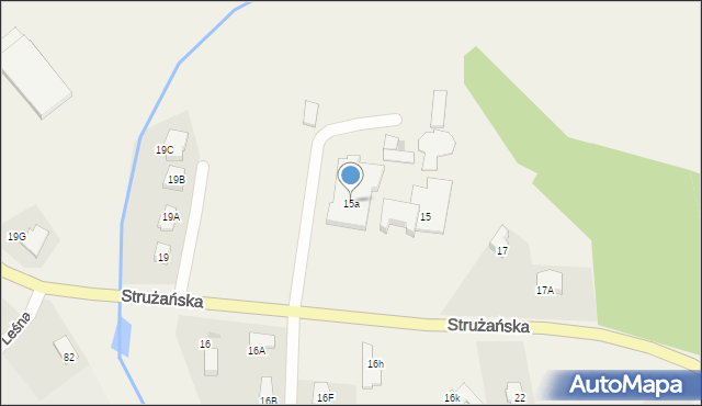 Józefów, Strużańska, 15a, mapa Józefów