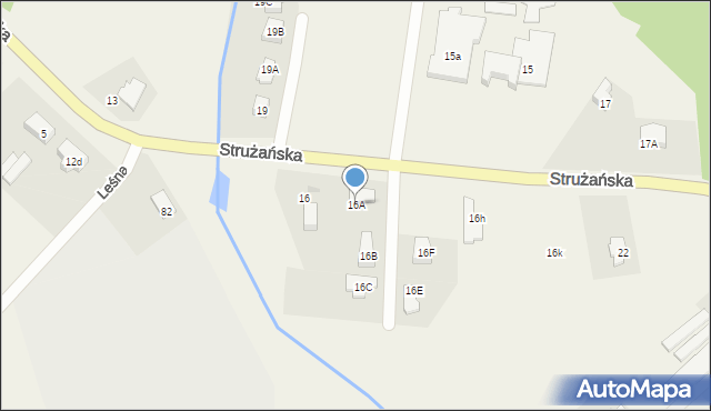 Józefów, Strużańska, 16A, mapa Józefów