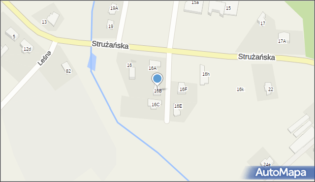 Józefów, Strużańska, 16B, mapa Józefów