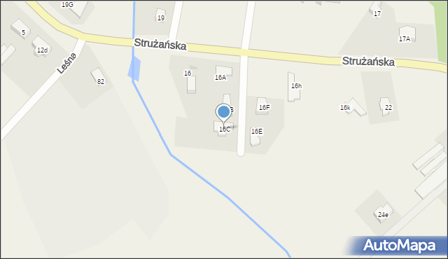 Józefów, Strużańska, 16C, mapa Józefów