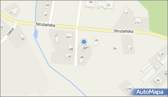 Józefów, Strużańska, 16F, mapa Józefów