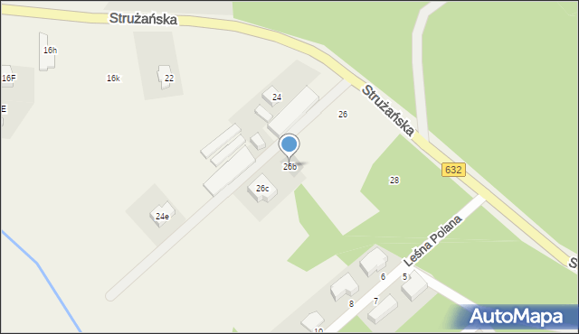 Józefów, Strużańska, 26b, mapa Józefów