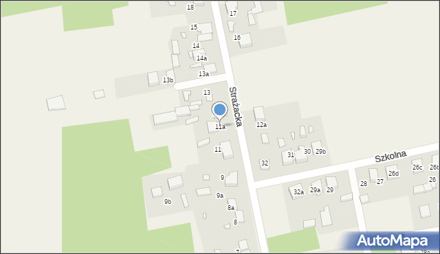 Kalej, Strażacka, 11a, mapa Kalej