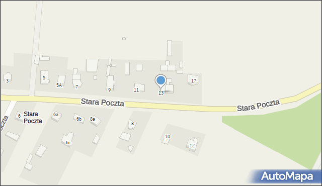 Kalinowice, Stara Poczta, 13, mapa Kalinowice