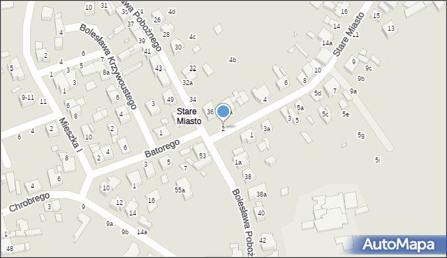 Kalisz, Stare Miasto, 2, mapa Kalisza