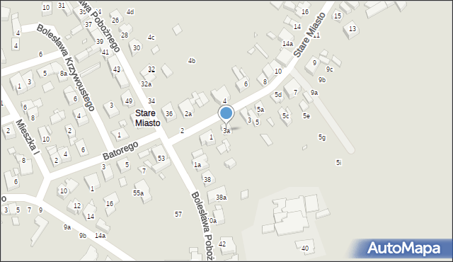 Kalisz, Stare Miasto, 3a, mapa Kalisza
