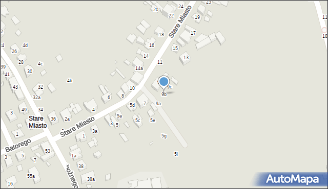 Kalisz, Stare Miasto, 9b, mapa Kalisza