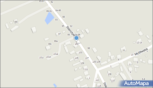 Kalisz, Starożytna, 101, mapa Kalisza