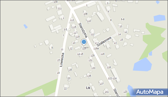 Kalisz, Starożytna, 125, mapa Kalisza