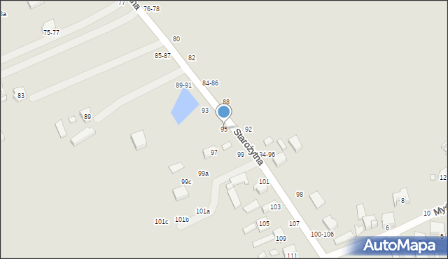 Kalisz, Starożytna, 95, mapa Kalisza