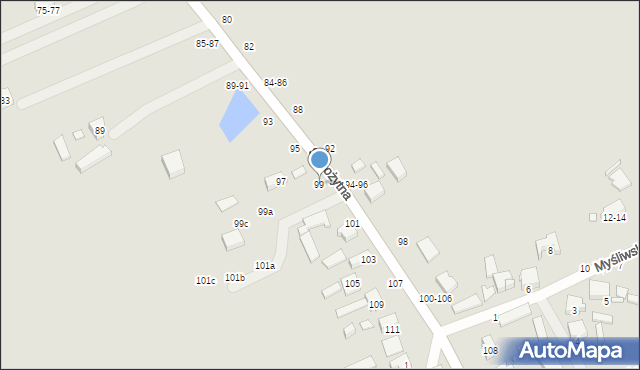 Kalisz, Starożytna, 99, mapa Kalisza