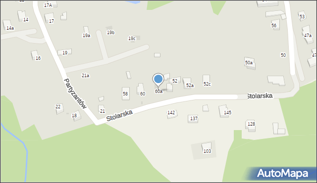 Kalwaria Zebrzydowska, Stolarska, 60a, mapa Kalwaria Zebrzydowska