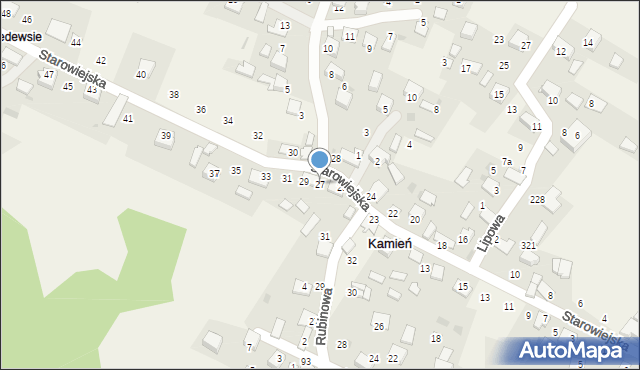 Kamień, Starowiejska, 27, mapa Kamień