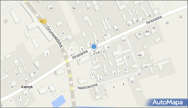 Kamyk, Strażacka, 4, mapa Kamyk