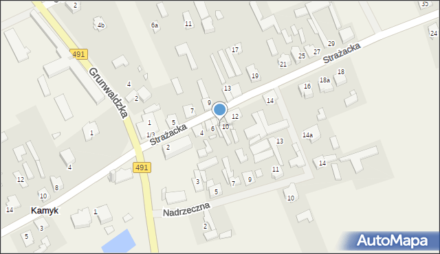 Kamyk, Strażacka, 8, mapa Kamyk