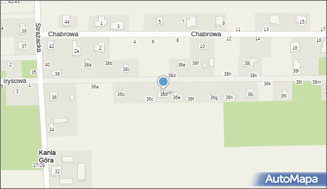 Kania Góra, Strażacka, 36d, mapa Kania Góra