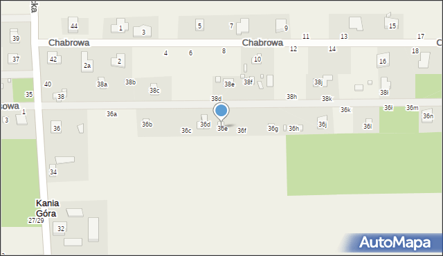 Kania Góra, Strażacka, 36e, mapa Kania Góra