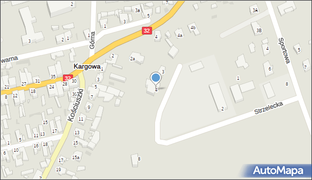 Kargowa, Strzelecka, 4, mapa Kargowa