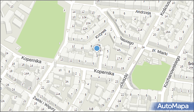 Katowice, Styczyńskiego Wincentego, 2, mapa Katowic