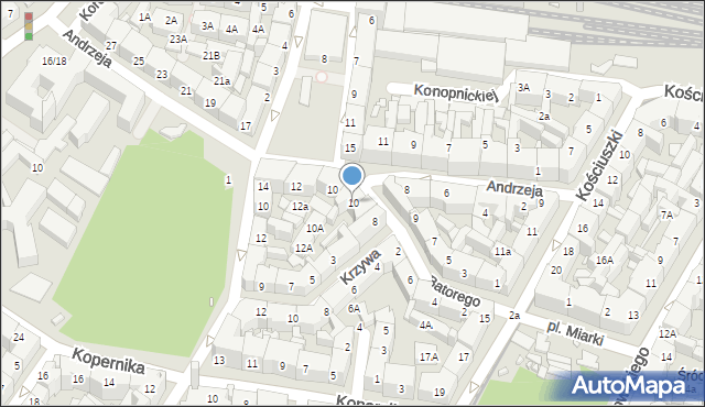 Katowice, Stefana Batorego, 10, mapa Katowic