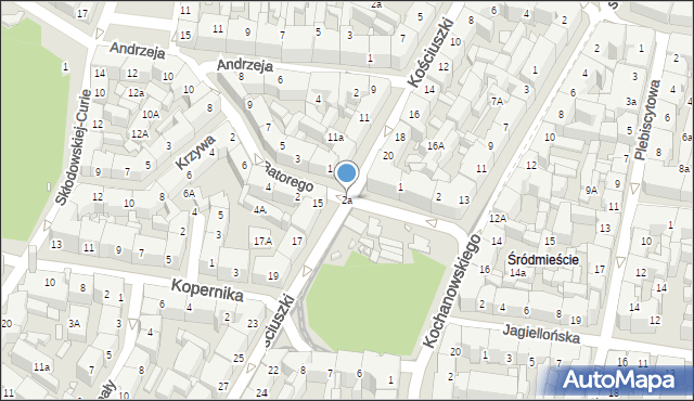 Katowice, Stefana Batorego, 2a, mapa Katowic