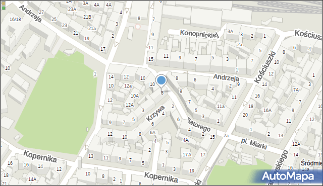 Katowice, Stefana Batorego, 8, mapa Katowic