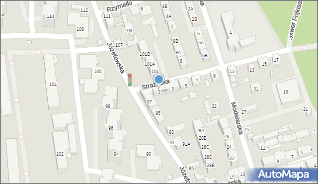 Katowice, Strażacka, 1, mapa Katowic