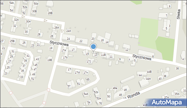 Katowice, Styczniowa, 13A, mapa Katowic