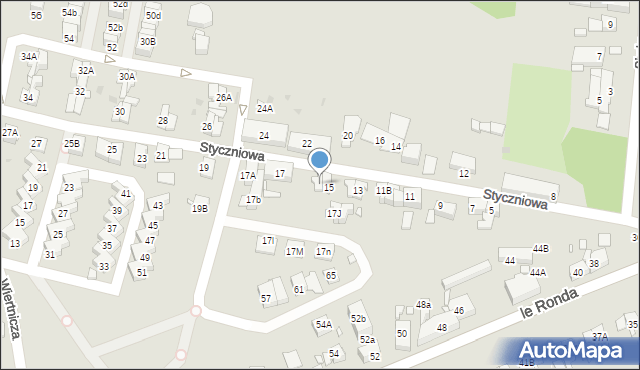 Katowice, Styczniowa, 15A, mapa Katowic