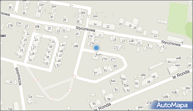 Katowice, Styczniowa, 17l, mapa Katowic