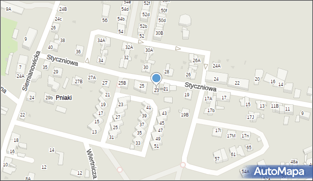 Katowice, Styczniowa, 23, mapa Katowic