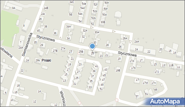 Katowice, Styczniowa, 25, mapa Katowic