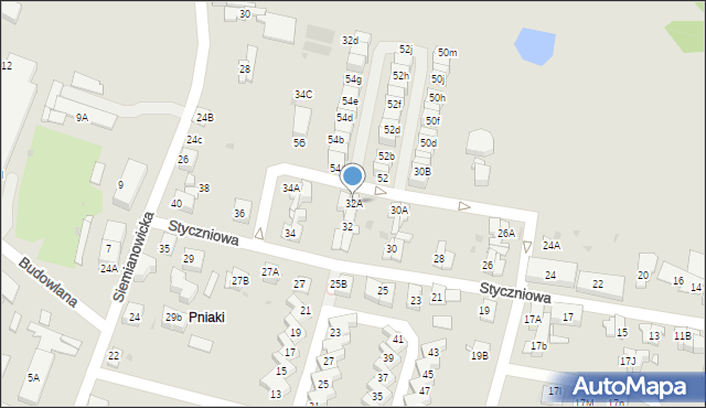 Katowice, Styczniowa, 32A, mapa Katowic