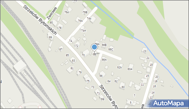 Katowice, Strzelców Bytomskich, 68, mapa Katowic