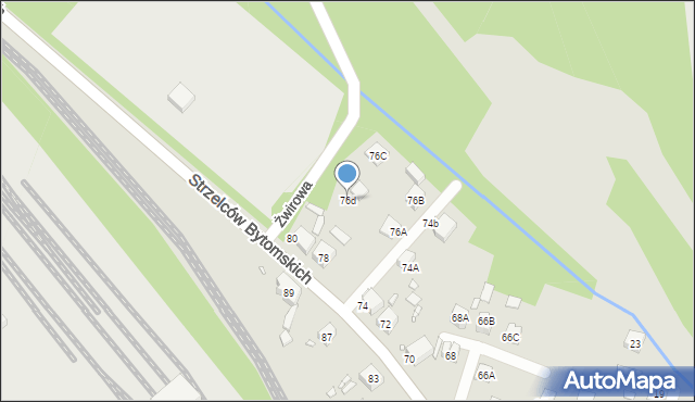 Katowice, Strzelców Bytomskich, 76d, mapa Katowic