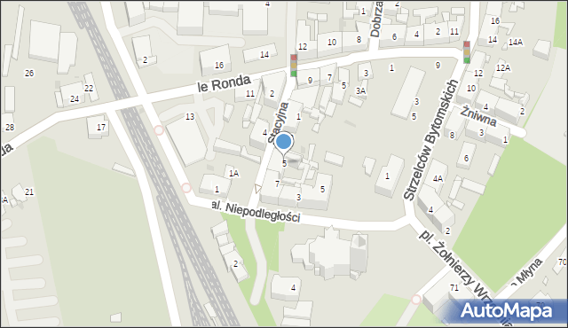 Katowice, Stacyjna, 5, mapa Katowic