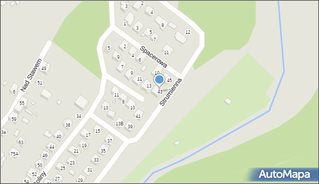 Katowice, Strumienna, 43, mapa Katowic