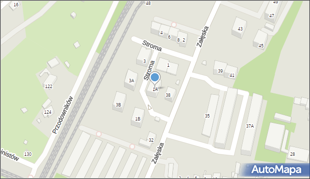 Katowice, Stroma, 1A, mapa Katowic