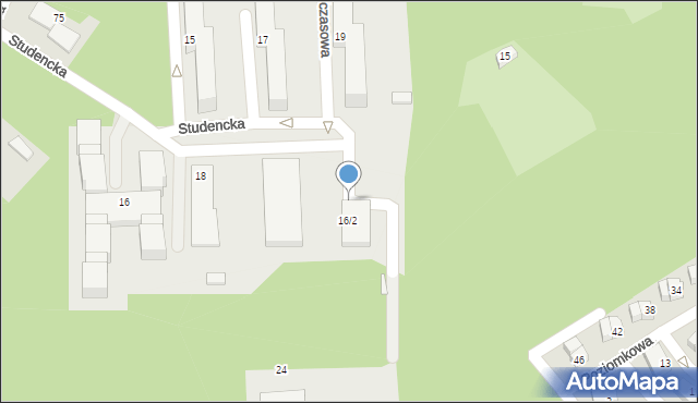 Katowice, Studencka, 22, mapa Katowic